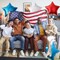 18 Pieces 18 Inches Red White Blue Stars Balloons, USA Themed Aluminum Foil Balloons for 4th of July, Independence Day Patriotic Birthday Party Decorations